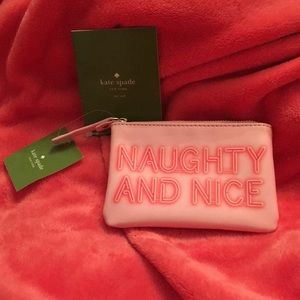 KATE SPADE NWT Pink Naughty Nice Coin Purse